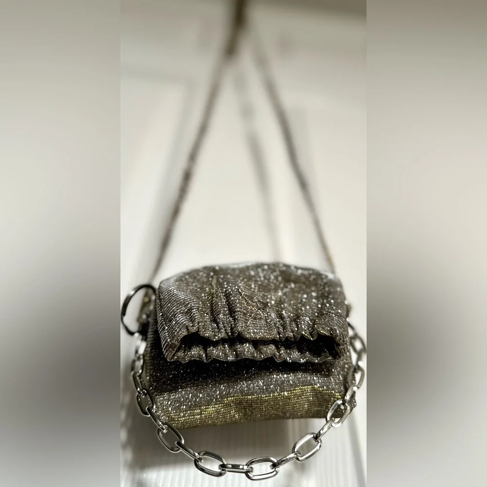 RARE Zadig & Voltaire NWOT Mini Rockyssime Grigri Sparkle Clutch